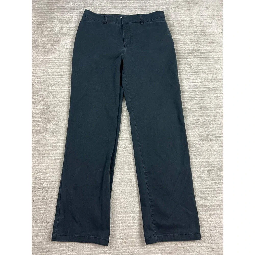 Caribbean Joe Pants Womens 10 Navy Blue Straight Leg‎ Cotton Blend Stretch Chino